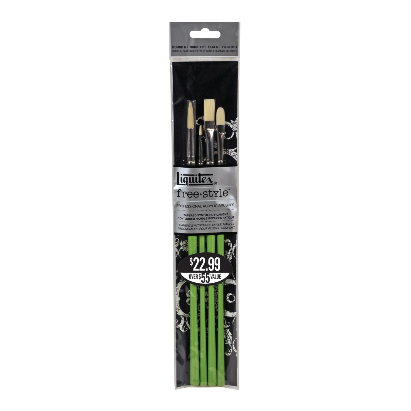 Liquitex Syntetpensel Freestyle Traditional 4-set