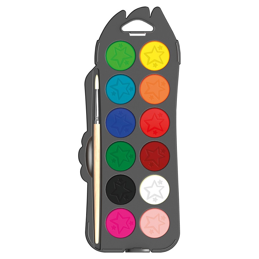 Maped Color'Peps Akvarellfärg 12-set Pensel