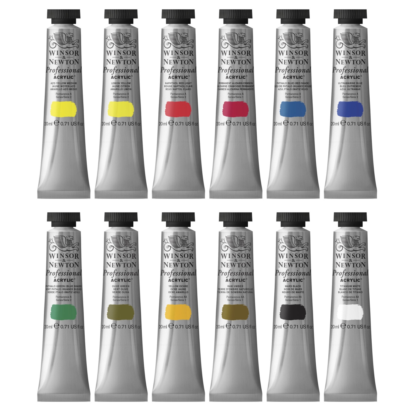 Akrylfärg Professional Tub 12 x 20 ml i gruppen Konstnärsmaterial / Färger / Akrylfärg hos Pen Store (108805)