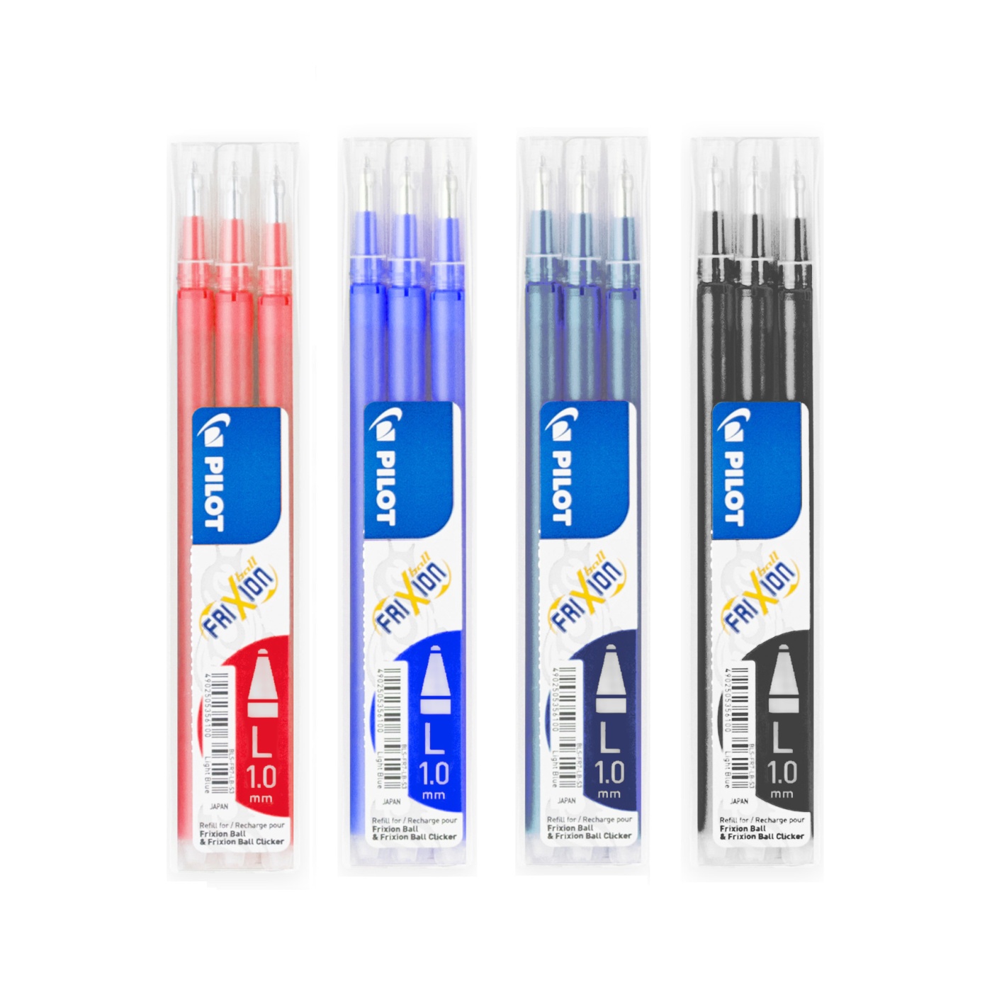 Pilot Patron/Refill FriXion 1-0 Broad 3-pack BlåSvart