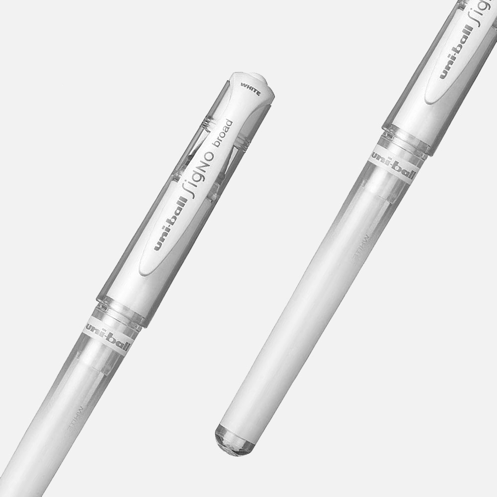 uni-ball Signo Broad UM153C Grip Gel rollerball brede punt, 1 mm, zwart, 3 stuks