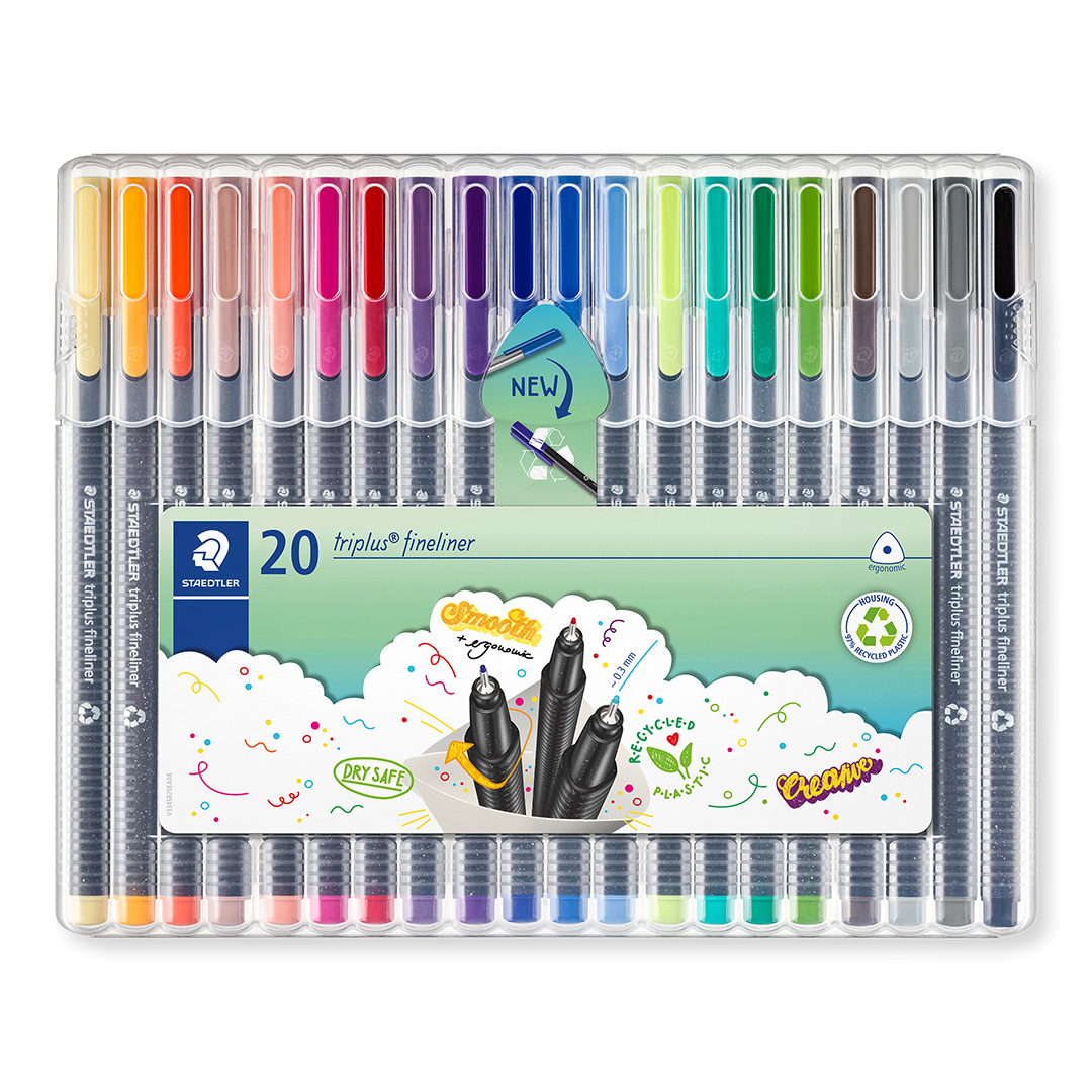 Staedtler Triplus Fineliner 20-pack | Pennor - Konstnärspennor - Tuschpennor | Kontorsexperten