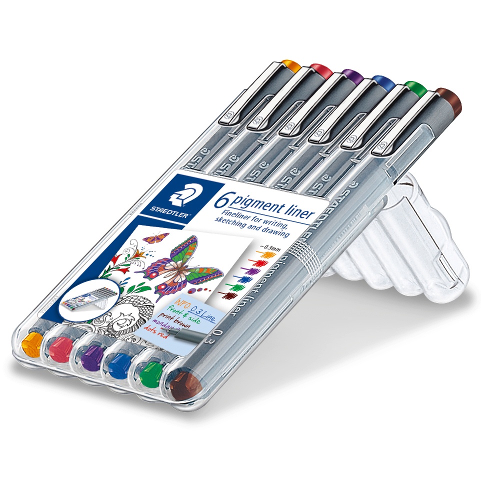 Staedtler Pigment Liner Color 0-3 mm 6-set