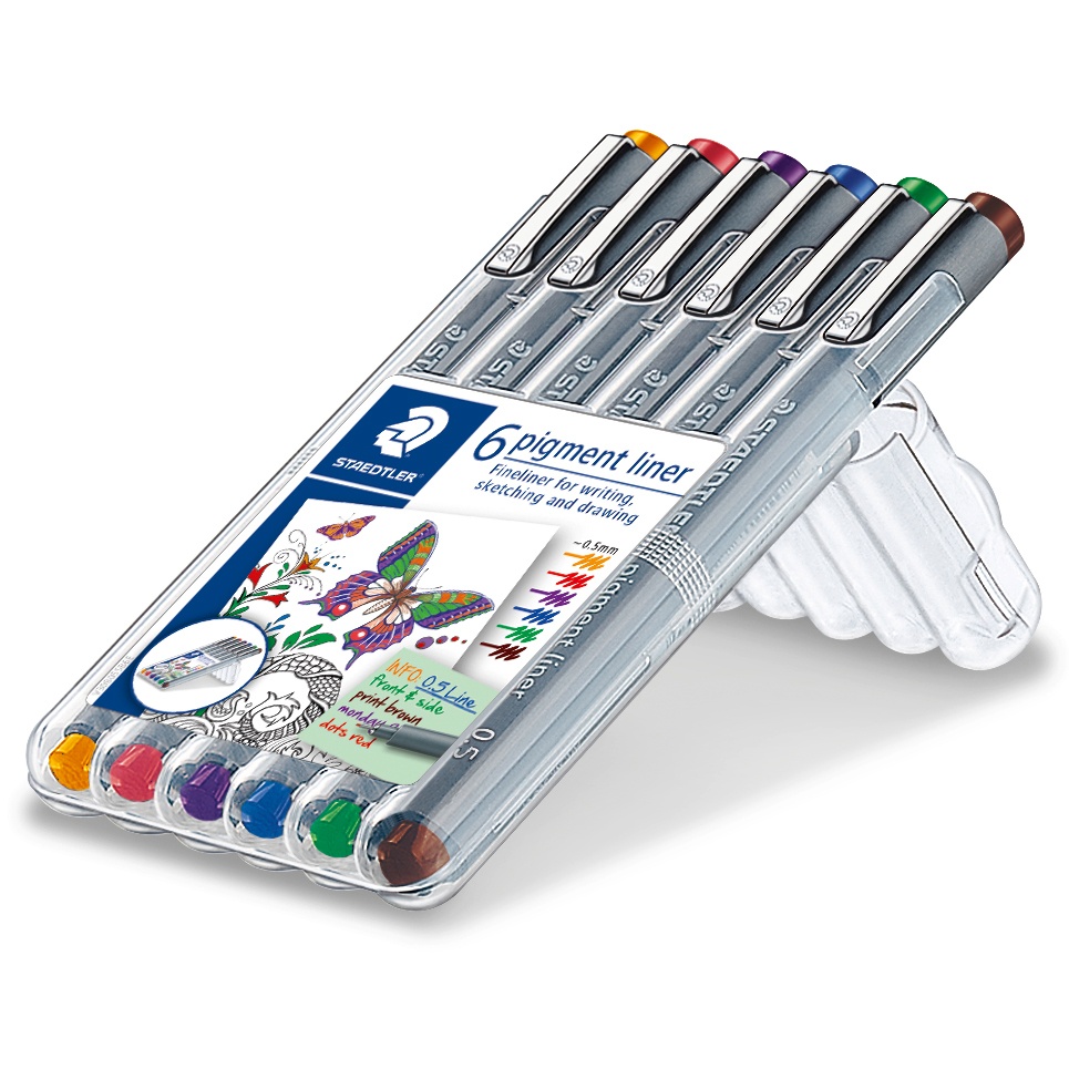 Staedtler Pigment Liner Color 0-5 mm 6-set