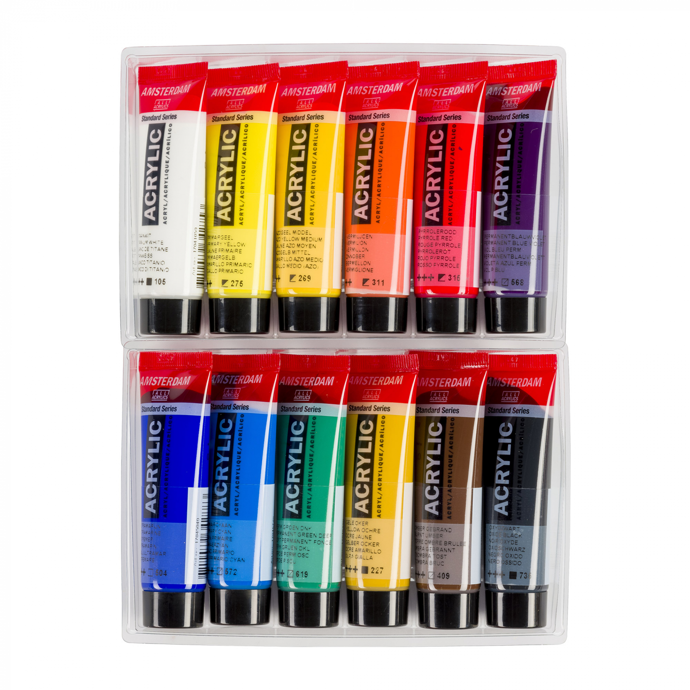 Akrylfärg Standard Set 12 x 20 ml i gruppen Konstnärsmaterial / Färger / Akrylfärg hos Pen Store (111757)