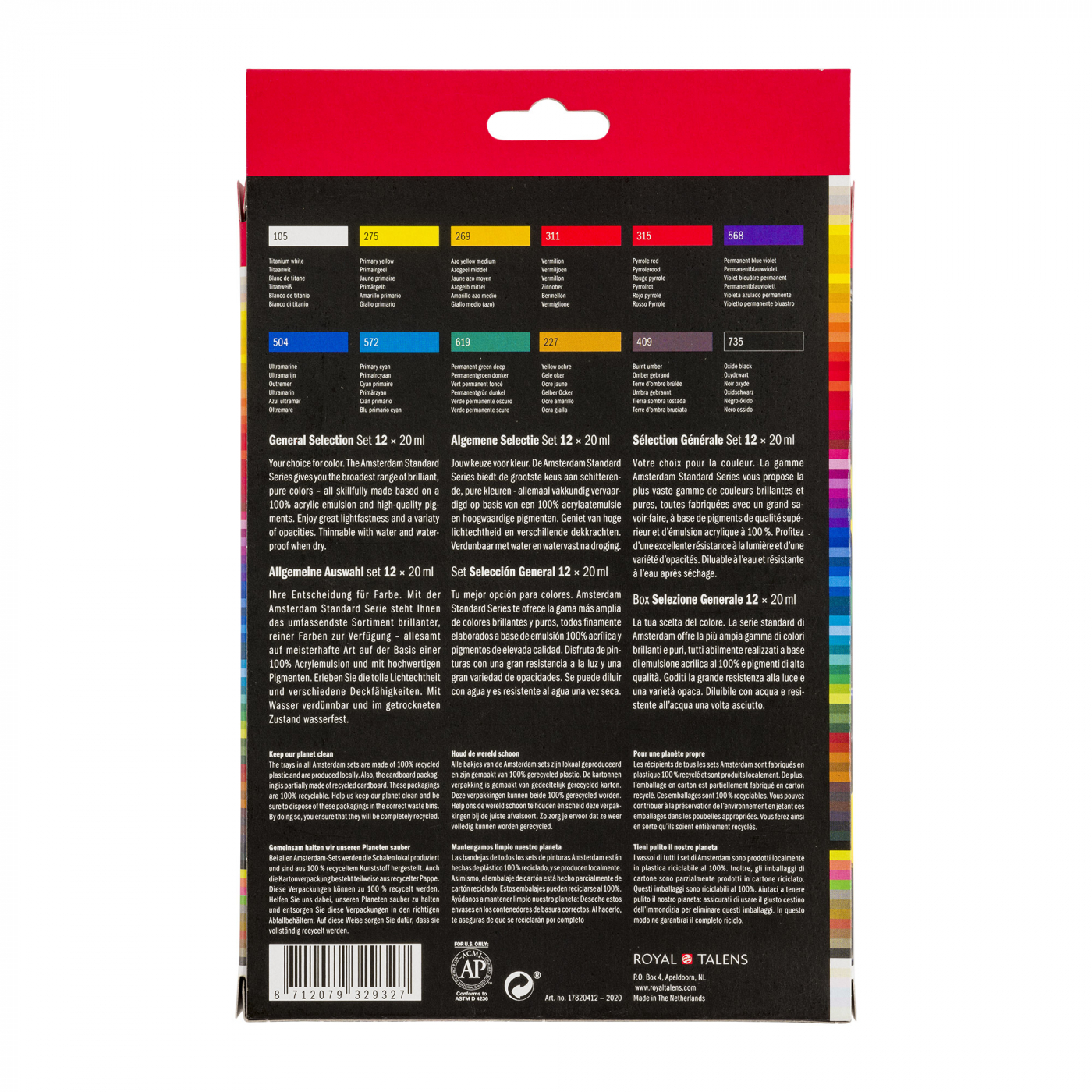 Akrylfärg Standard Set 12 x 20 ml i gruppen Konstnärsmaterial / Färger / Akrylfärg hos Pen Store (111757)