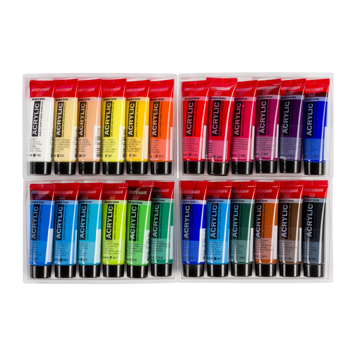 Akrylfärg Standard Set 24 x 20 ml i gruppen Konstnärsmaterial / Färger / Akrylfärg hos Pen Store (111758)
