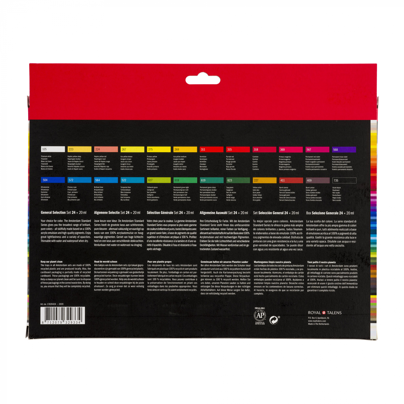 Akrylfärg Standard Set 24 x 20 ml i gruppen Konstnärsmaterial / Färger / Akrylfärg hos Pen Store (111758)