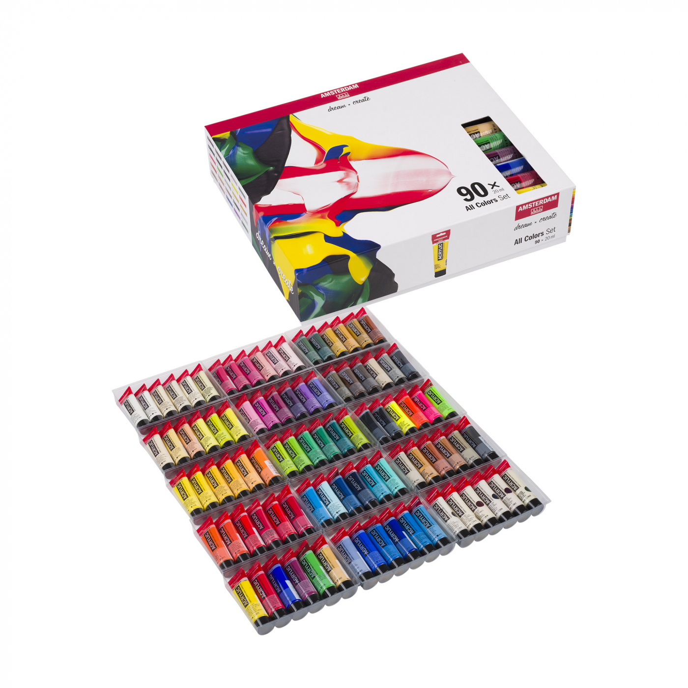 Akrylfärg Standard Set 90 x 20 ml i gruppen Konstnärsmaterial / Färger / Akrylfärg hos Pen Store (111762)