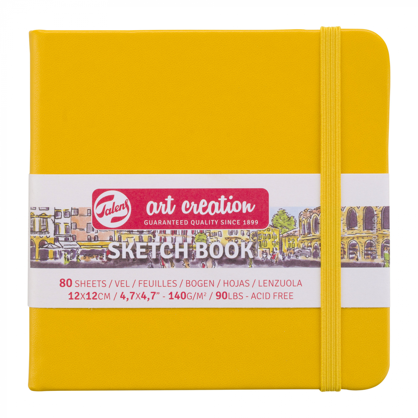 Sketchbook Golden Yellow 12 x 12 cm i gruppen Papper & Block / Konstnärsblock / Skissböcker hos Pen Store (111770)