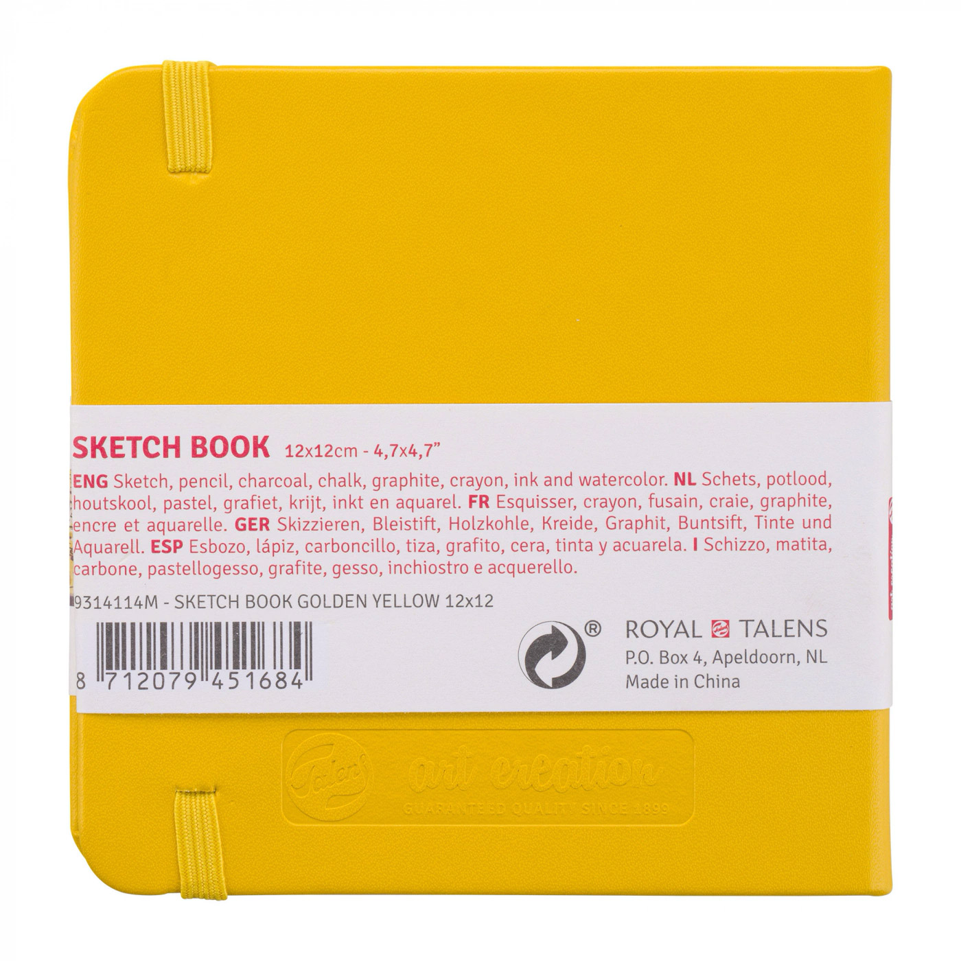 Sketchbook Golden Yellow 12 x 12 cm i gruppen Papper & Block / Konstnärsblock / Skissböcker hos Pen Store (111770)