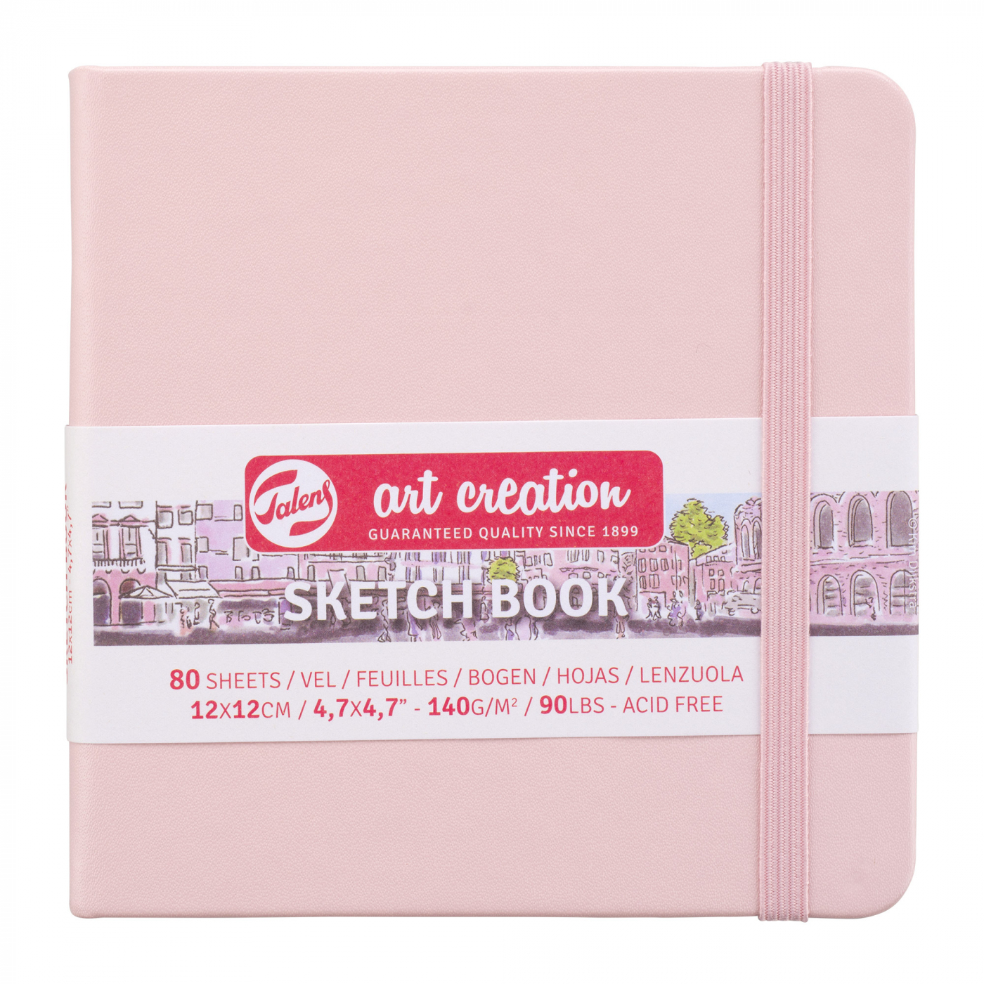Sketchbook Pastel Pink 12 x 12 cm i gruppen Papper & Block / Konstnärsblock / Skissböcker hos Pen Store (111776)