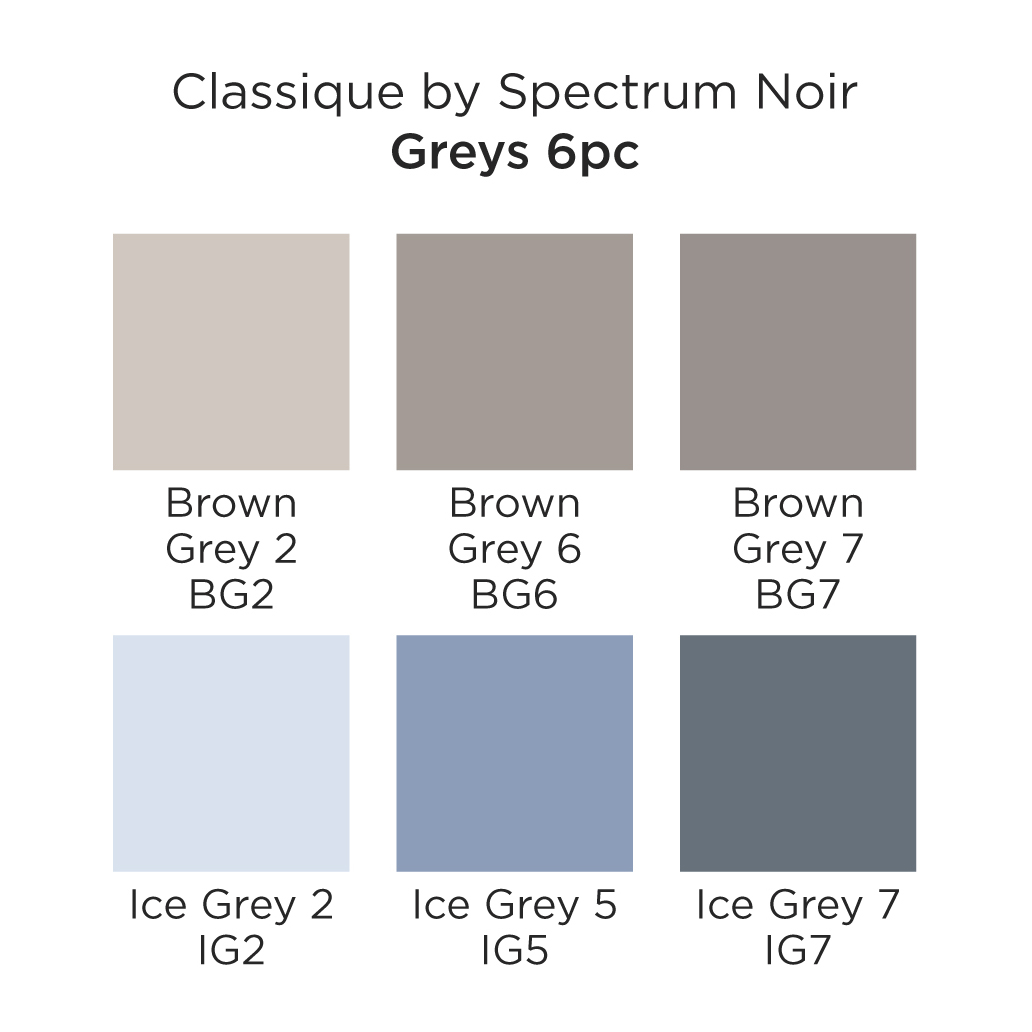 Classic Marker 6-set Greys i gruppen Pennor / Konstnärspennor / Illustrationsmarkers hos Pen Store (111814)