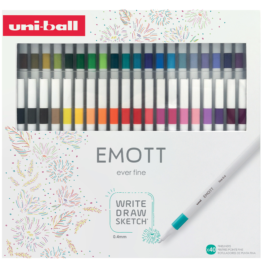 Uni Emott 40-set | Pennor - Konstnärspennor - Illustrationsmarkers | HobbyPyssel