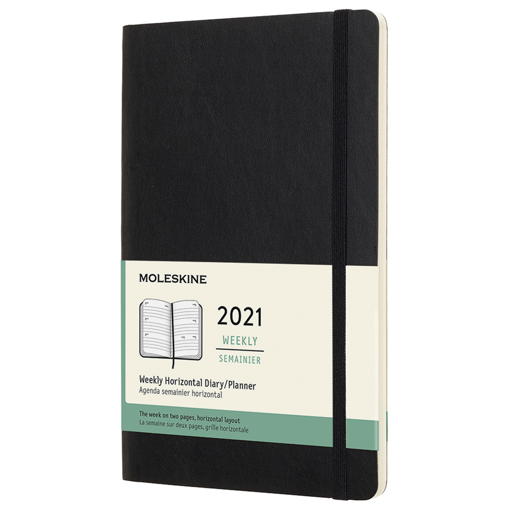 Moleskine Kalender 2021 Weekly Horizontal Softcover Large Black Pen Store moleskin kalender 2021