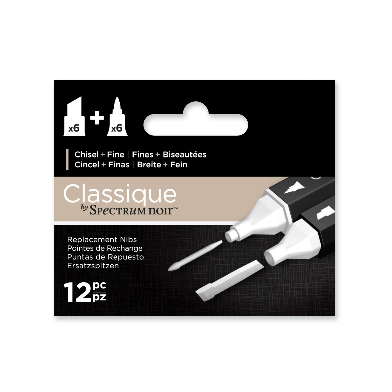 Spectrum Noir Spare Nibs Chisel + Fine 12-set