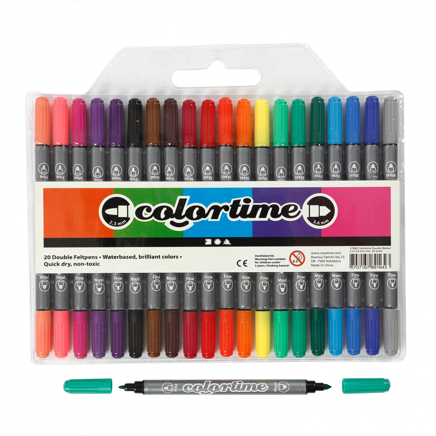 Creativ Company Tuschpennor Two-Tip 20-set