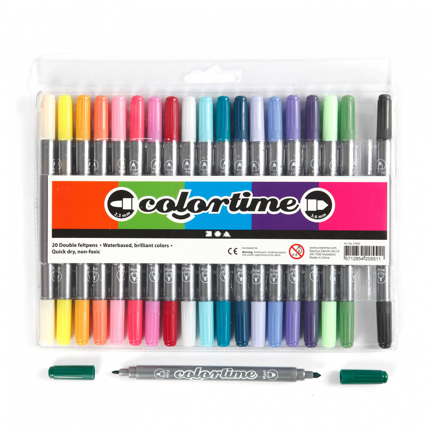 Creativ Company Tuschpennor Two-Tip 20-set 2