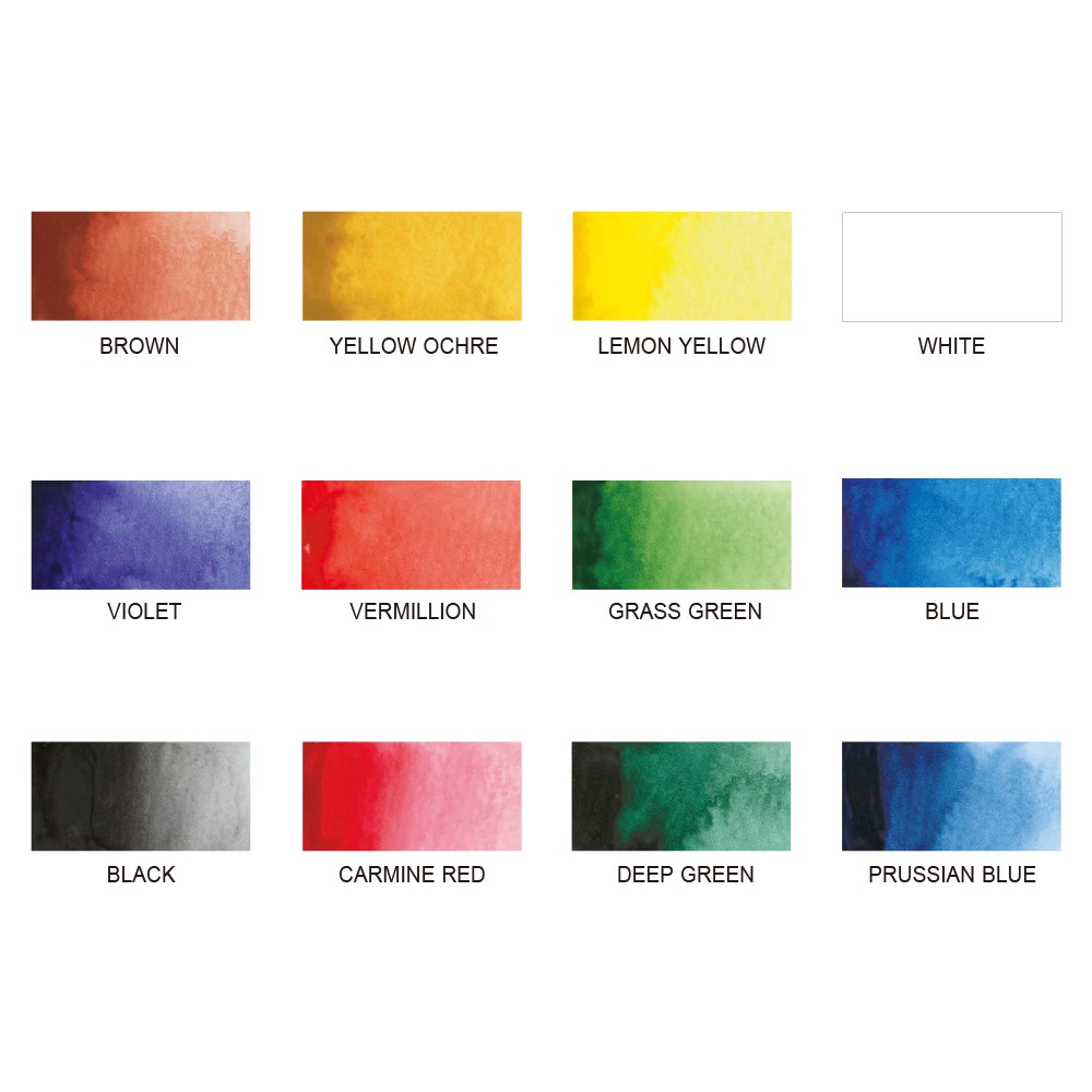 Watercolor System x 12 i gruppen Konstnärsmaterial / Färger / Akvarellfärg hos Pen Store (112512)