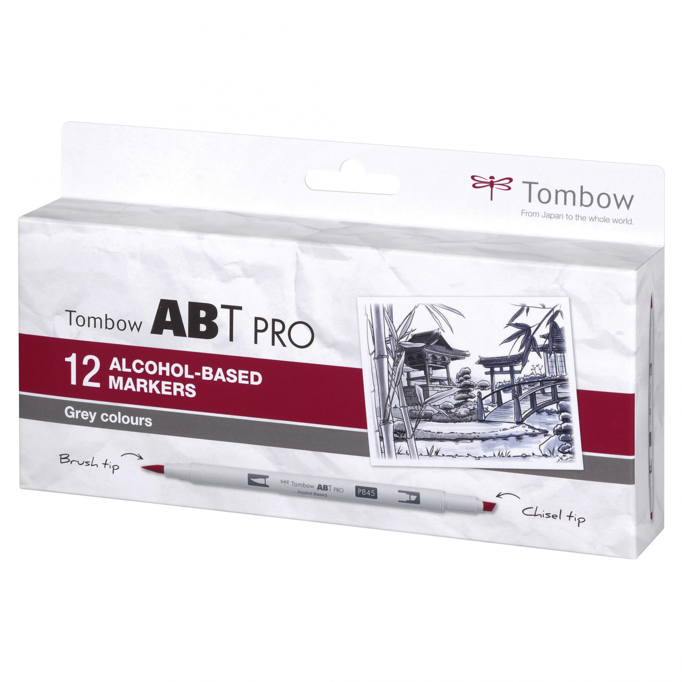 ABT PRO Dual Brush Pen 12-set Grey i gruppen Pennor / Konstnärspennor / Illustrationsmarkers hos Pen Store (125260)