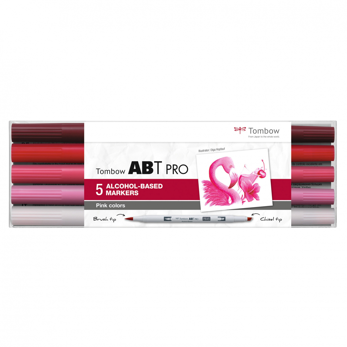 ABT PRO Dual Brush Pen 5-set Pink Colors i gruppen Pennor / Konstnärspennor / Illustrationsmarkers hos Pen Store (125267)