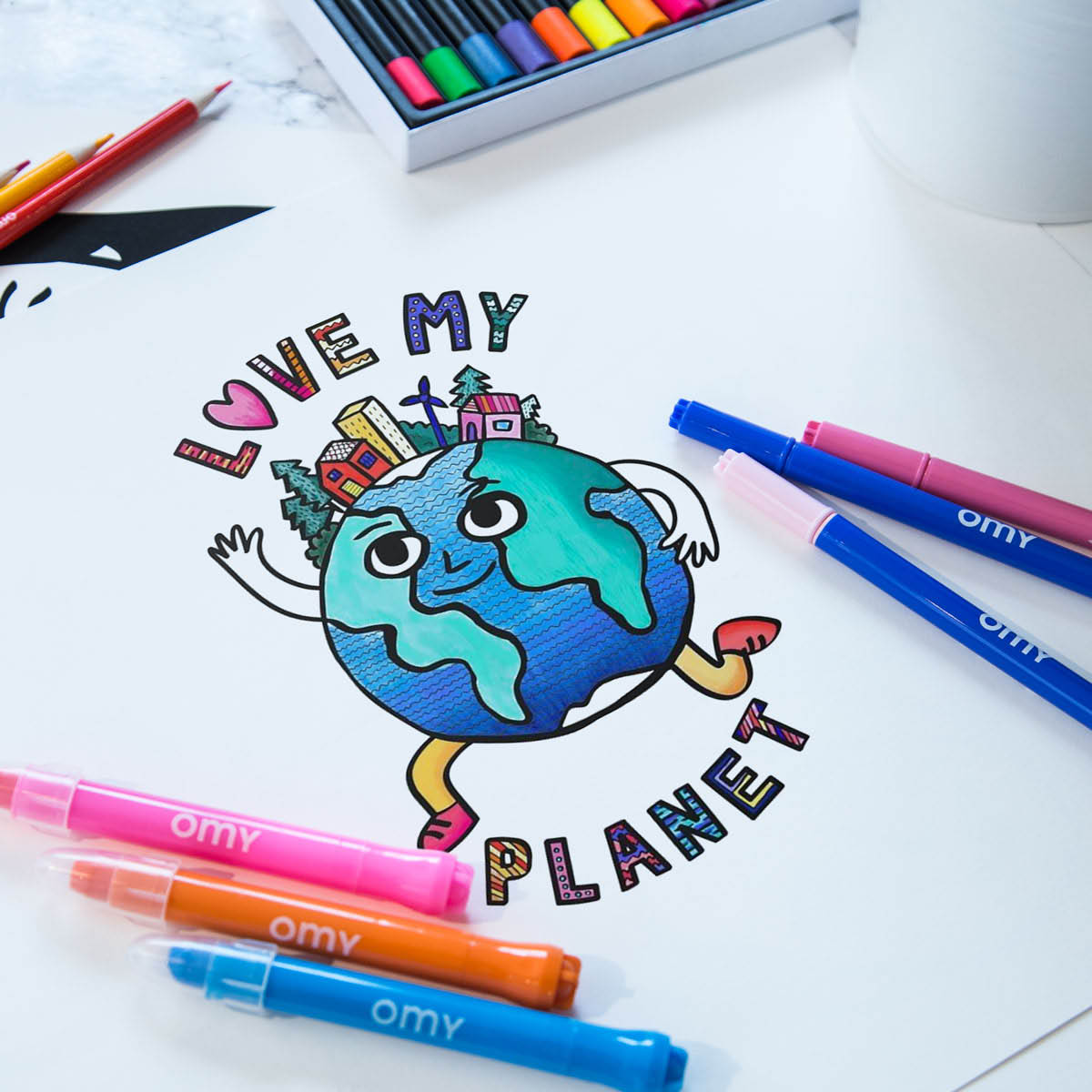 Coloring Poster Love My Planet i gruppen Skapande & Hobby / Skapa / Pyssel och DIY hos Voorcrea (125518)