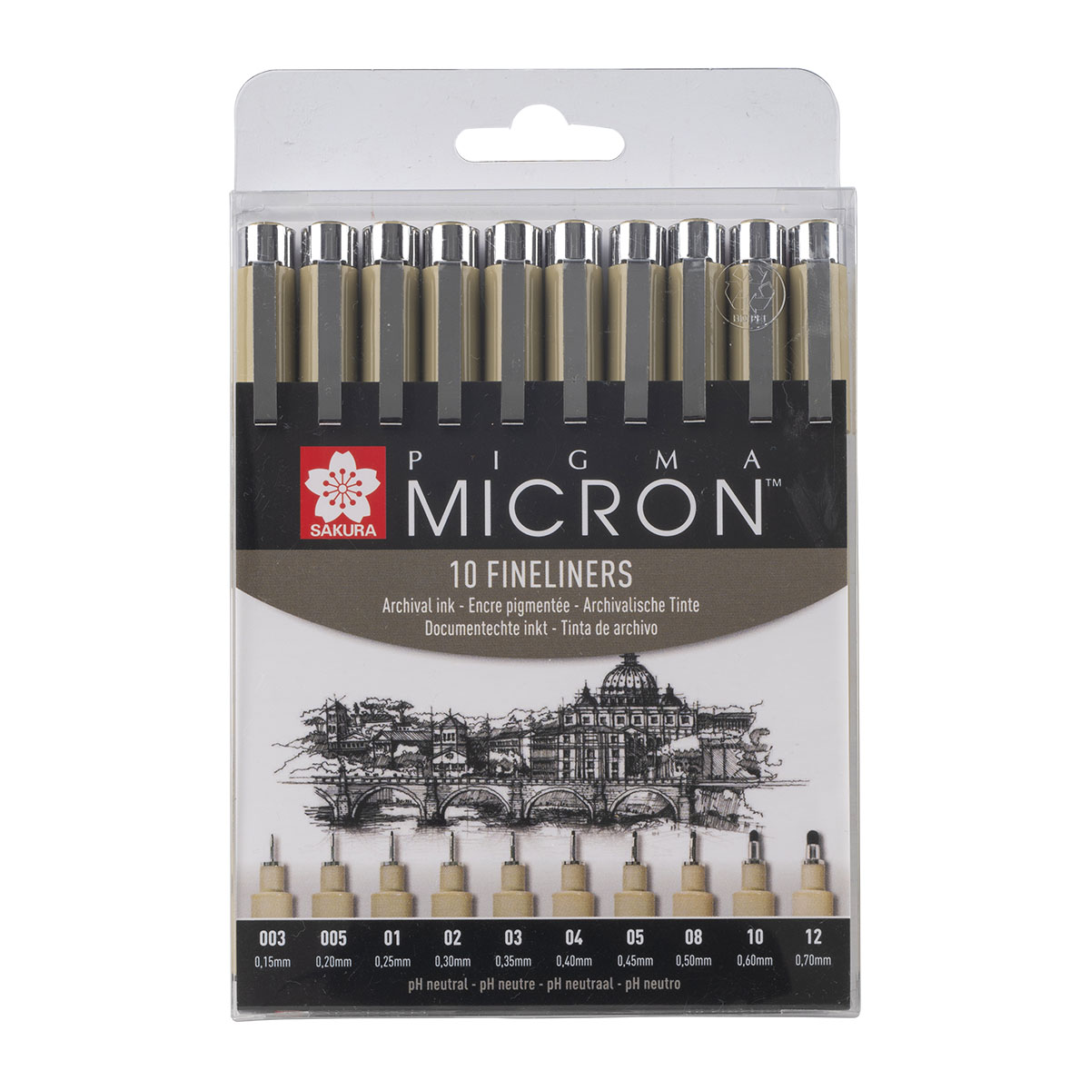 Pigma Micron 10-set Black i gruppen Pennor / Produktserier / Pigma Micron hos Pen Store (125574)