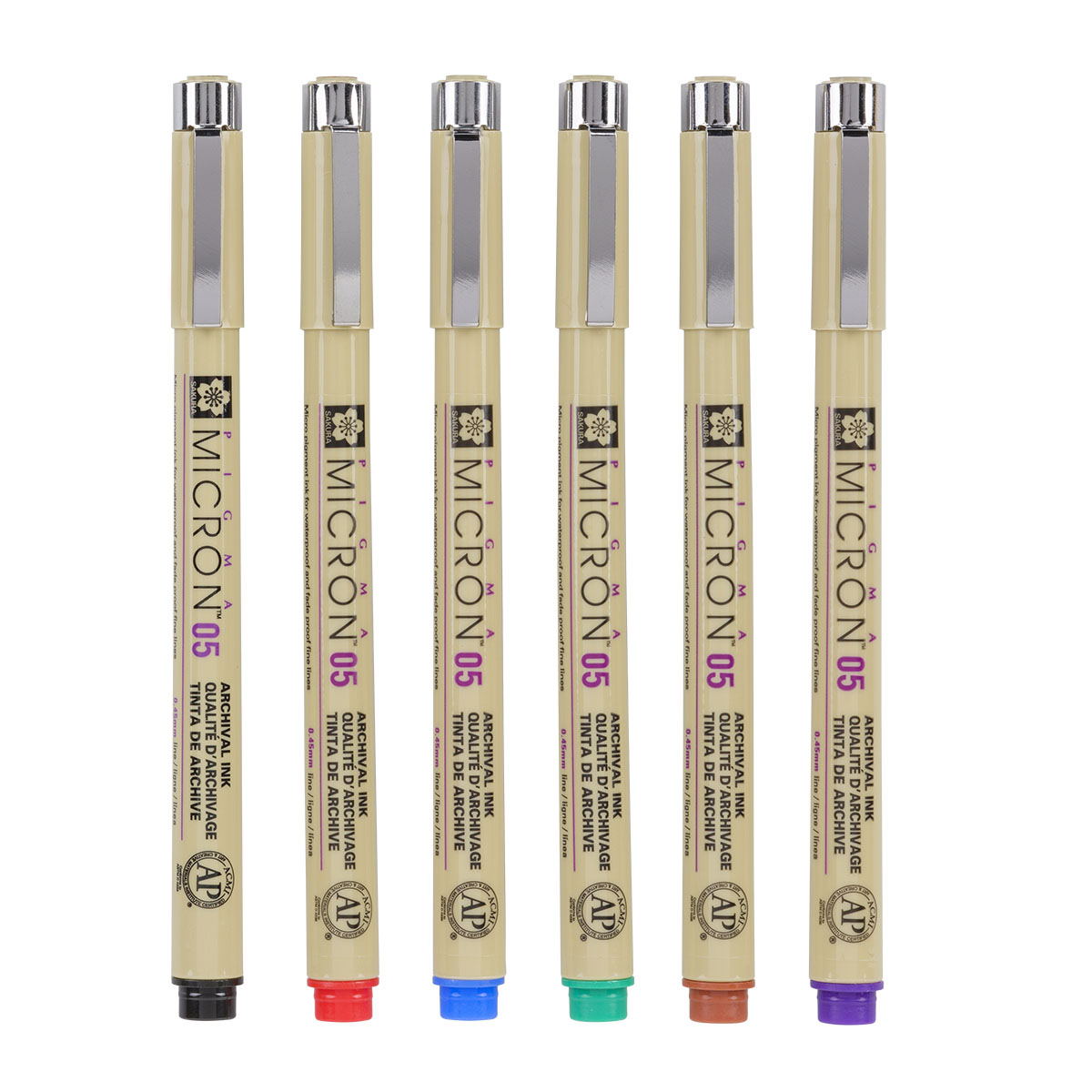 Pigma Micron 6-set 05 Basic Colours i gruppen Pennor / Produktserier / Pigma Micron hos Pen Store (125576)