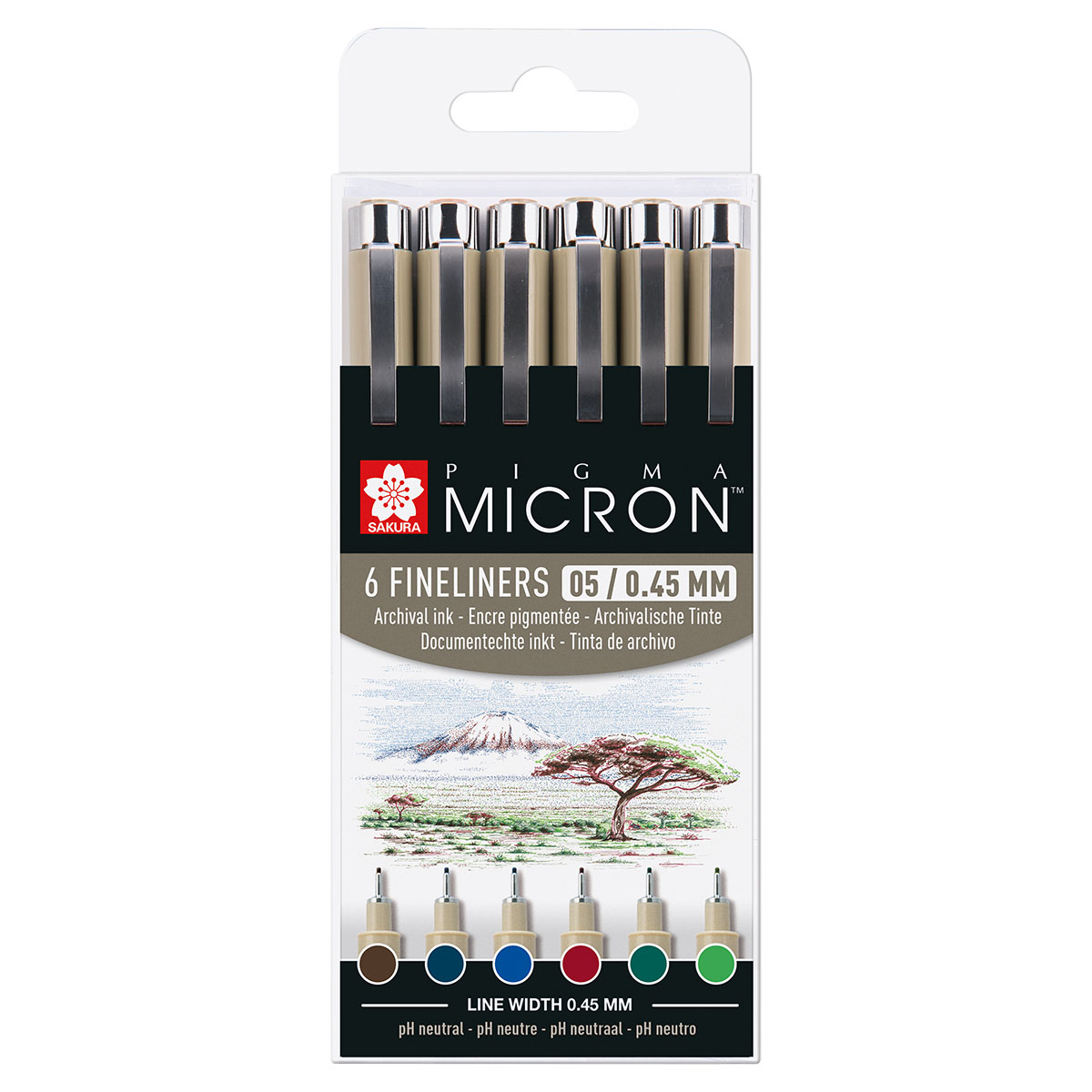 Sakura Pigma Micron Fineliner 6-set 05 Earth Colours