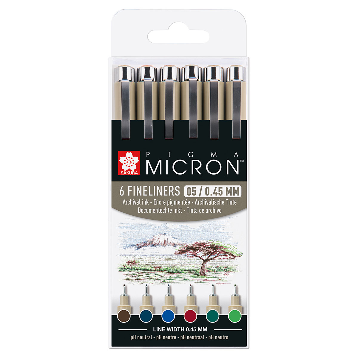 Pigma Micron 6-set 05 Earth Colours i gruppen Pennor / Produktserier / Pigma Micron hos Pen Store (125577)