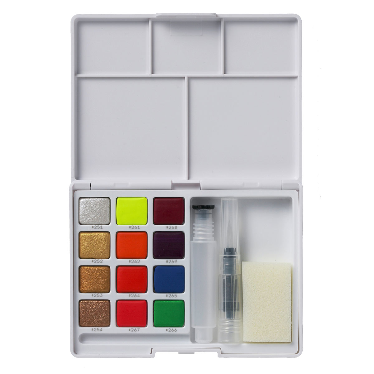 Koi Målarset Metall Water Colors Sketch Box 12 + Pensel i gruppen Konstnärsmaterial / Färger / Akvarellfärg hos Pen Store (125611)