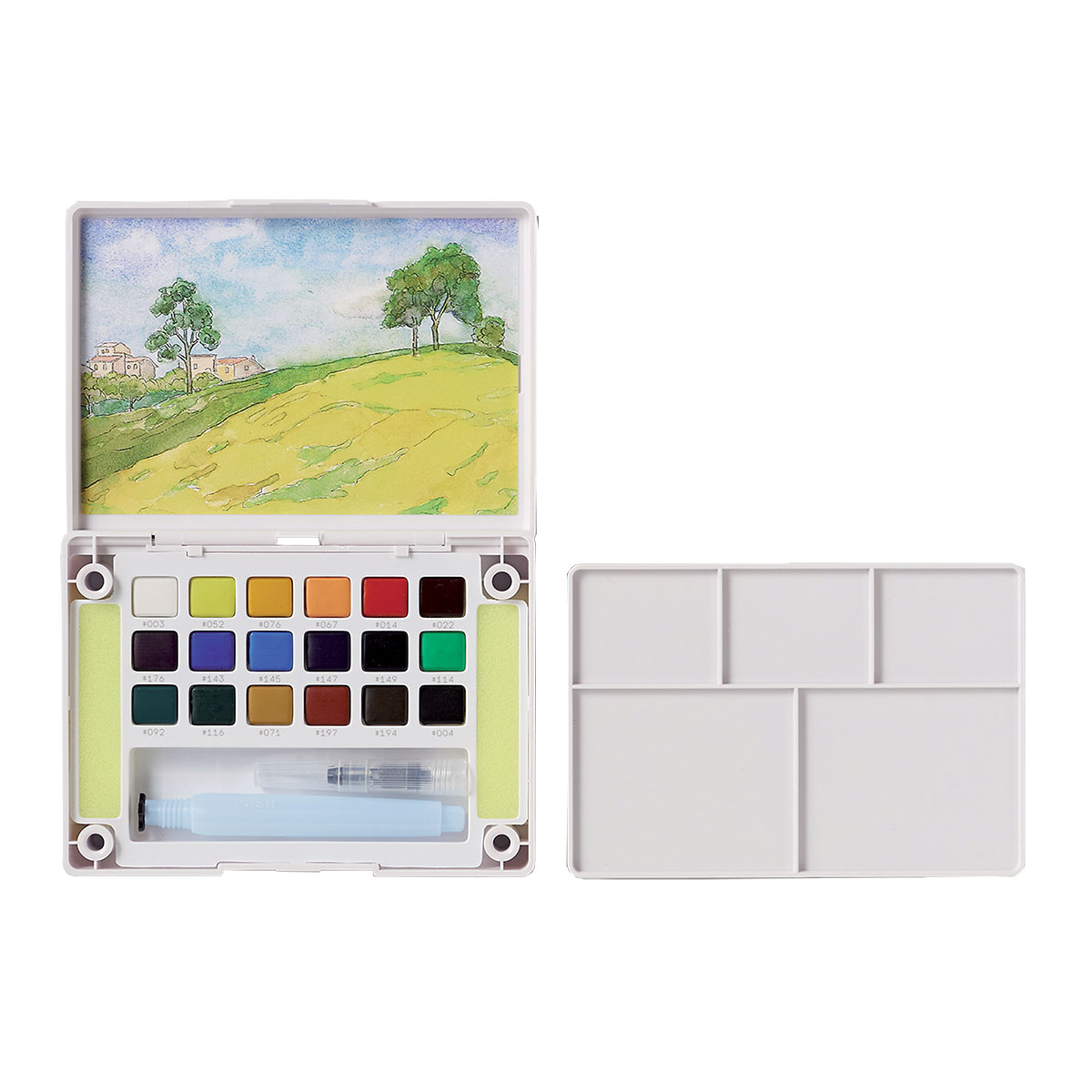 Målarset Koi Water Colors Sketch Box 18 + Pensel i gruppen Konstnärsmaterial / Färger / Akvarellfärg hos Pen Store (125612)