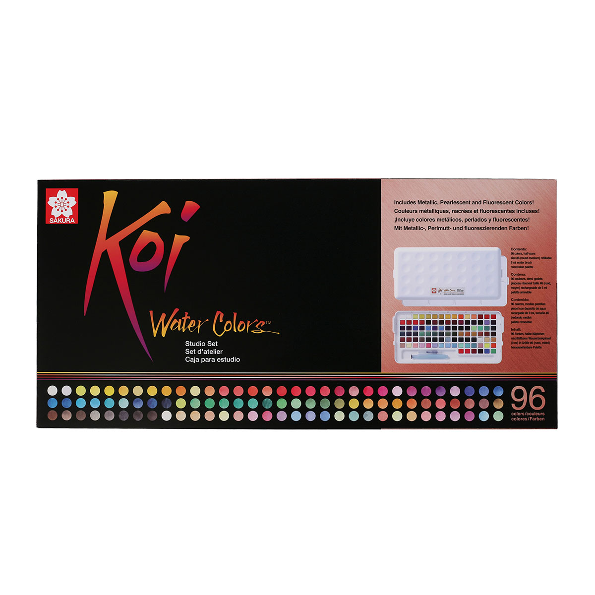 Koi Målarset Water Colors Sketch Box 96 + Pensel i gruppen Konstnärsmaterial / Färger / Akvarellfärg hos Pen Store (125616)