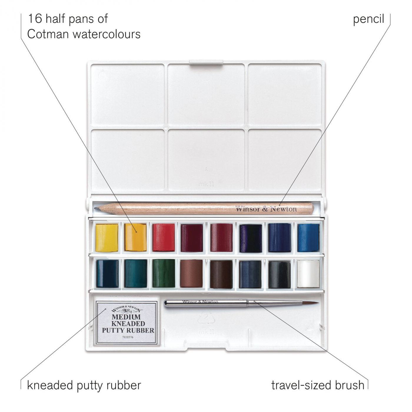 Cotman Akvarellset Deluxe Sketchers Pocket Box i gruppen Konstnärsmaterial / Produktserier / W&N Cotman hos Pen Store (125826)