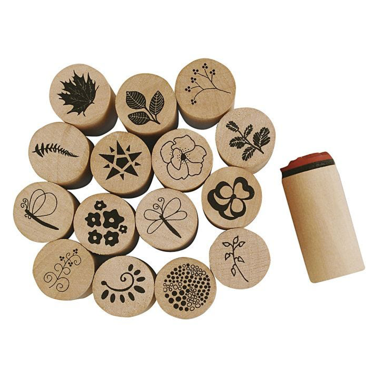 Creativ Company Deco Art Trästämpelset Blommor blad