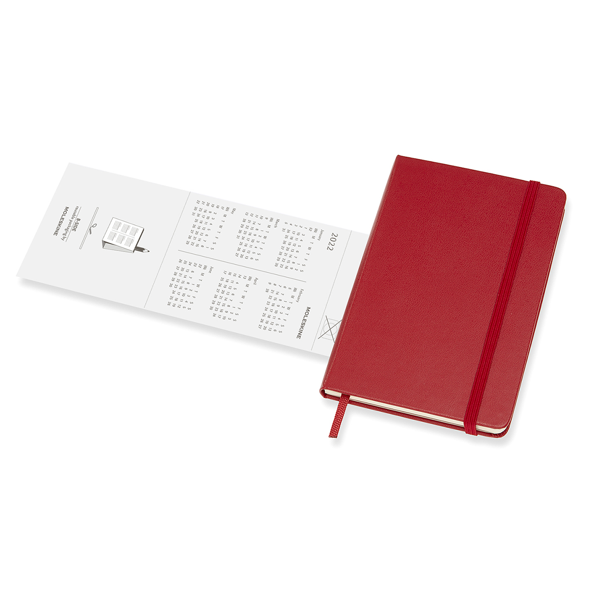Kalender 2022 Weekly Hard Cover Note Pocket Red i gruppen Papper & Block / Kalendrar och almanackor / 12-månaderskalendrar hos Pen Store (126680)