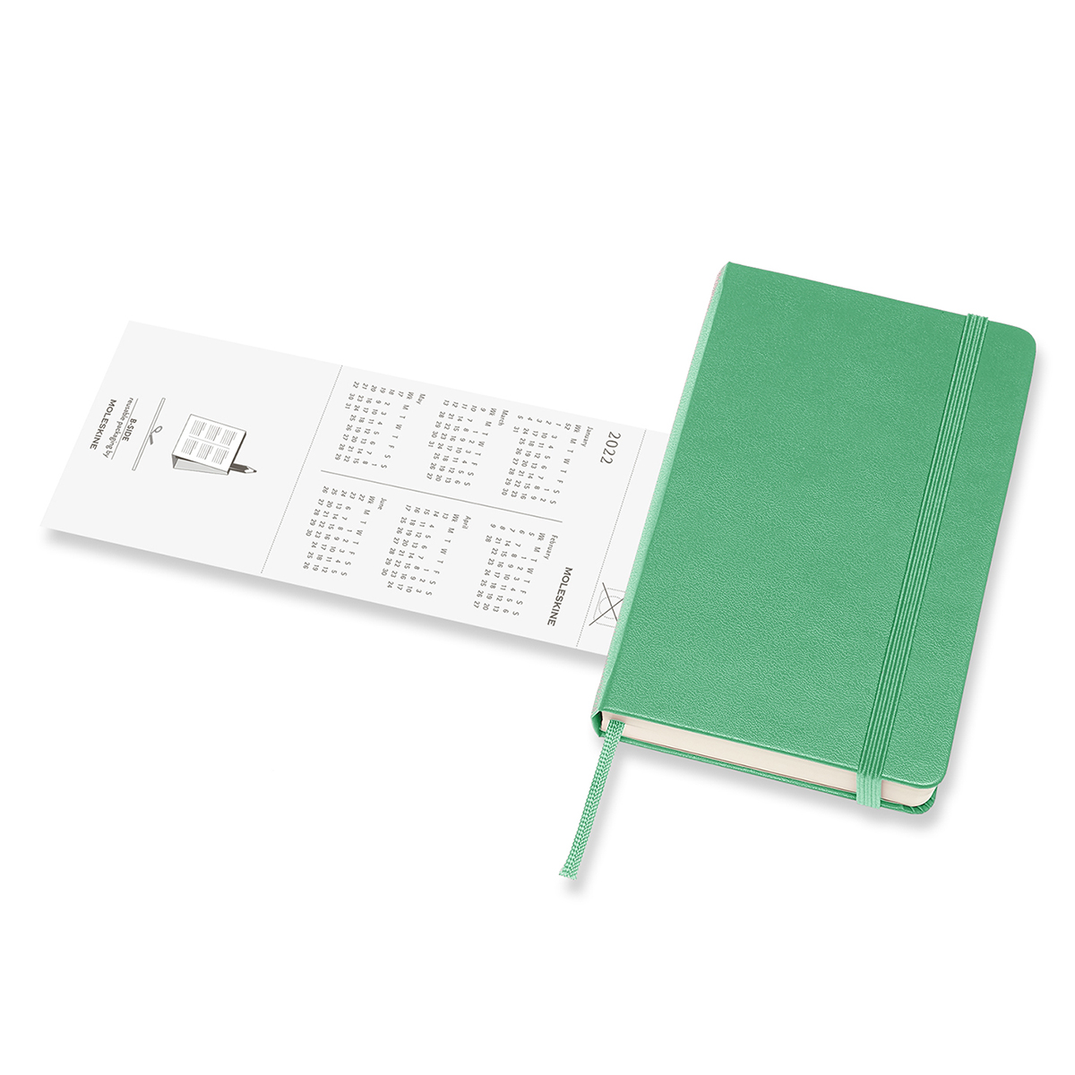 Kalender 2022 Weekly Hard Cover Note Pocket Green i gruppen Papper & Block / Kalendrar och almanackor / 12-månaderskalendrar hos Pen Store (126683)