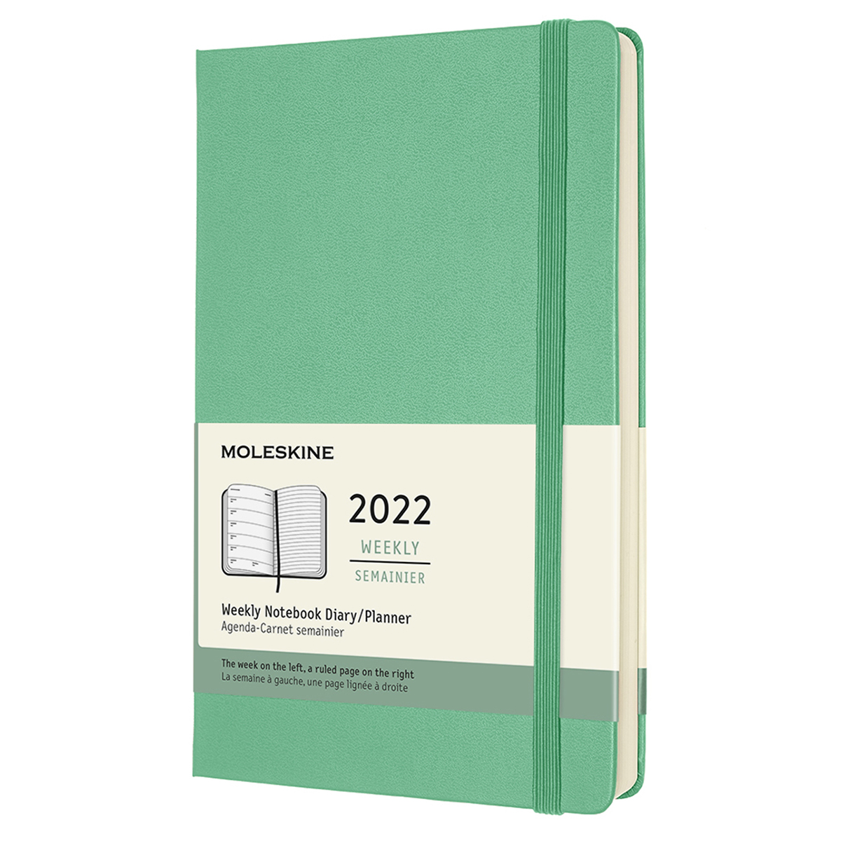 Kalender 2022 Weekly Hard Cover Note Large Green i gruppen Papper & Block / Kalendrar och almanackor / 12-månaderskalendrar hos Pen Store (126691)