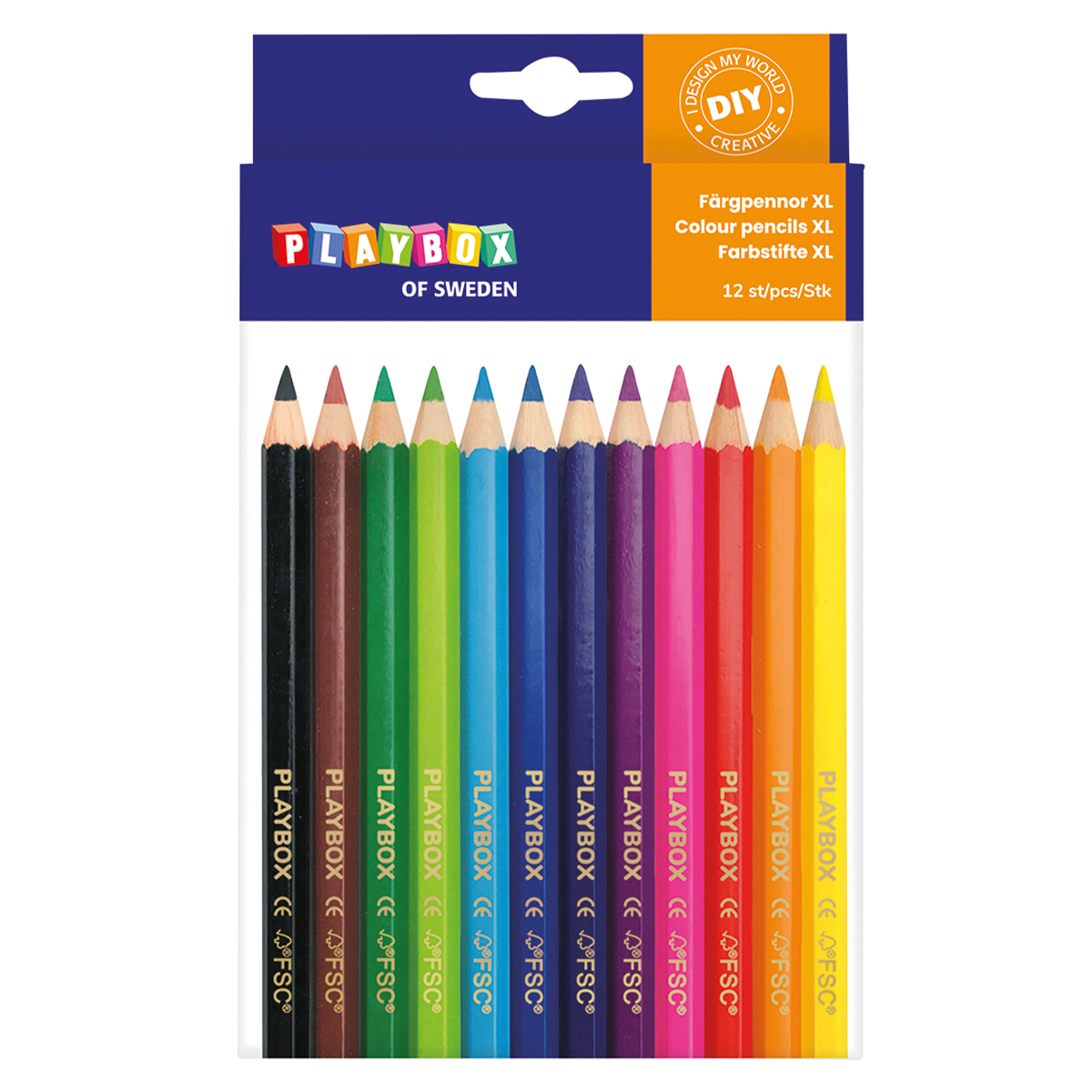 Playbox Färgpennor XL 12-set