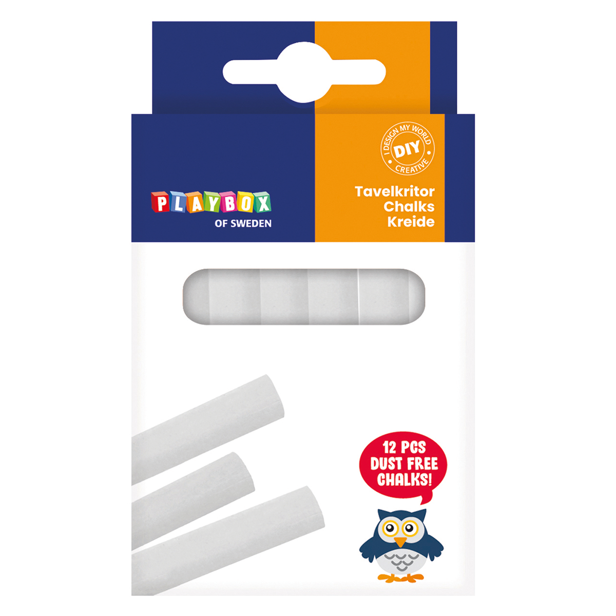 Playbox Tavelkritor Vita 12-pack