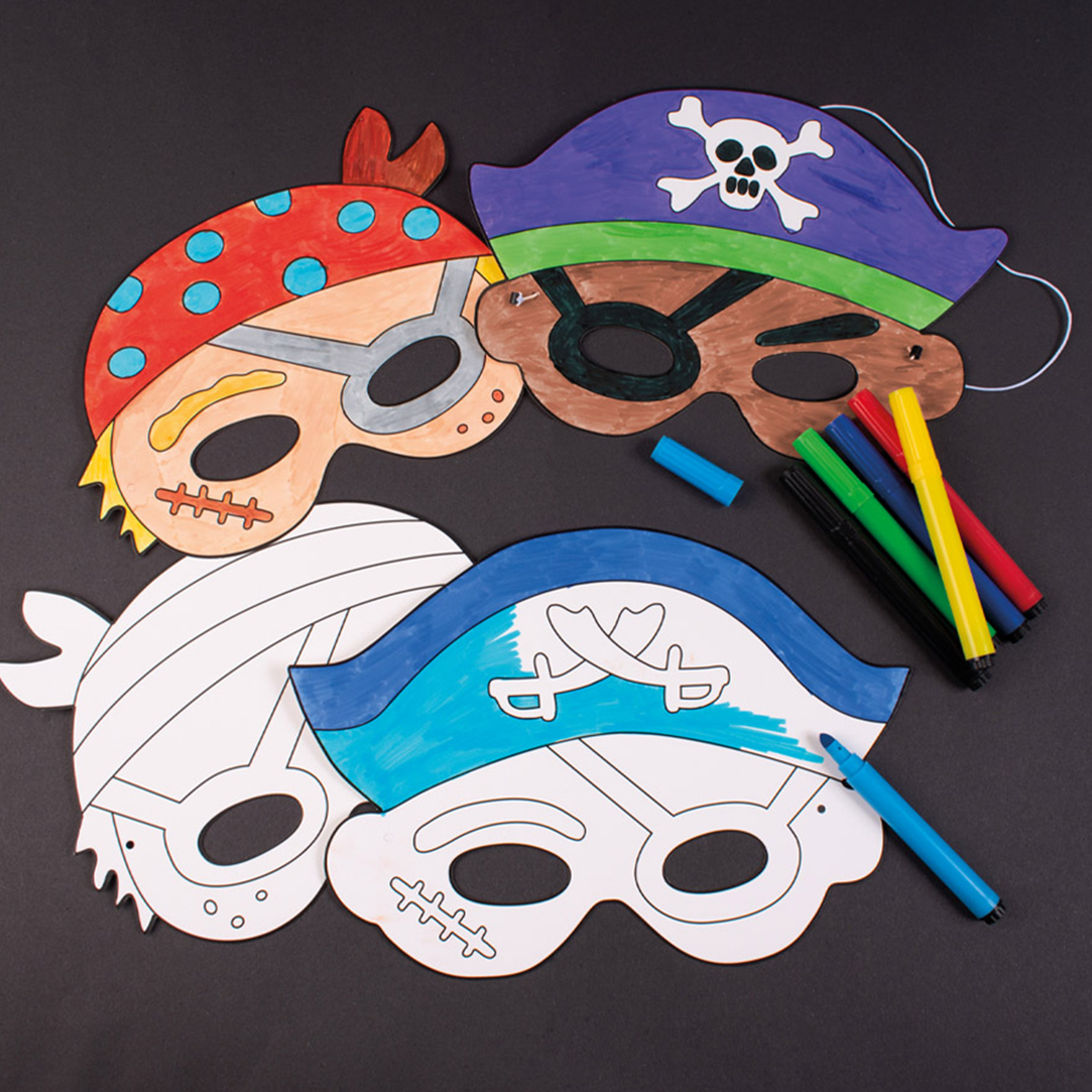 Pappersmasker Pirater 12 st