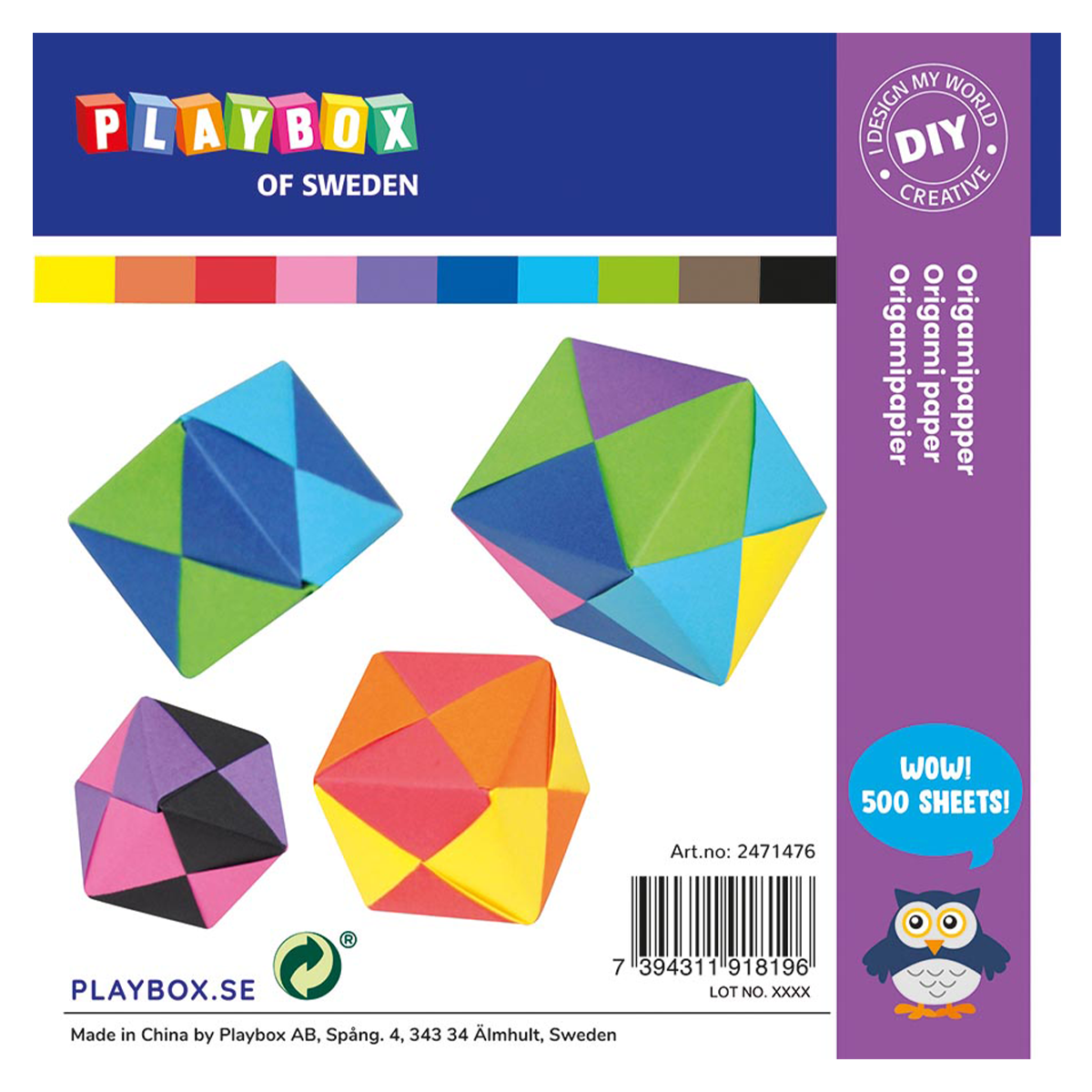 Playbox Origamipapper 500 ark 70 g