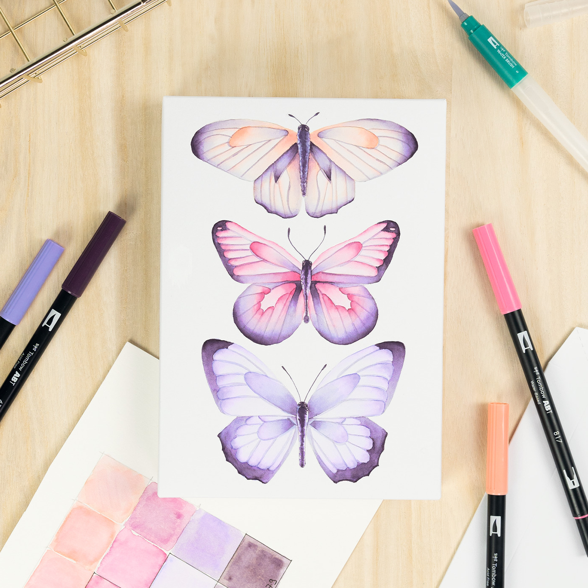 Watercoloring Canvas set Butterflies i gruppen Pennor / Konstnärspennor / Penselpennor hos Pen Store (126975)