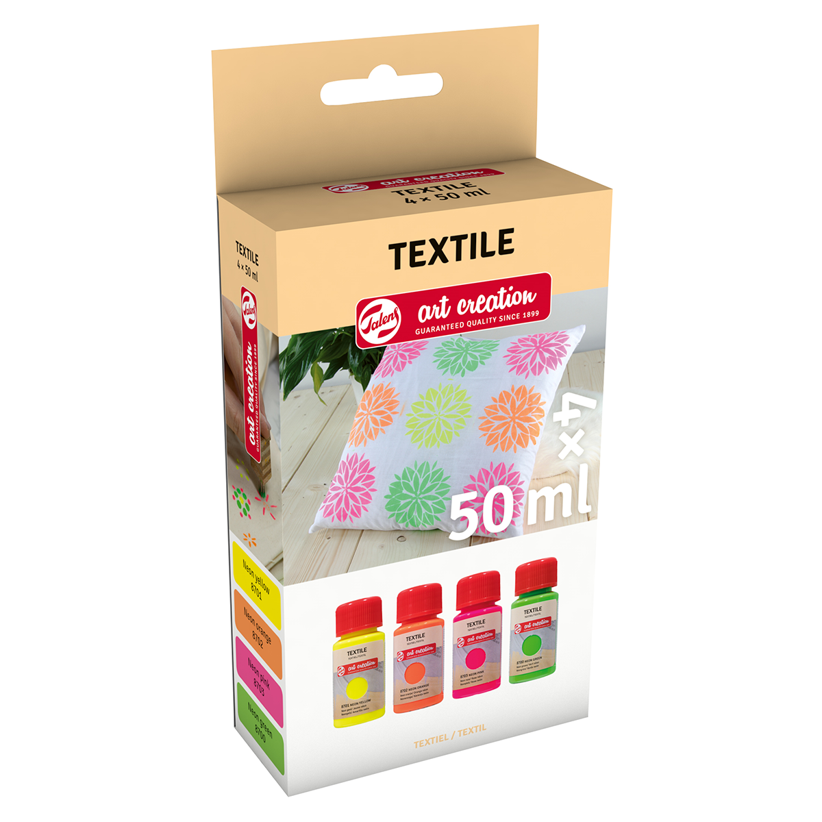 Art Creation Textilfärg Set 4 x 50 ml Neon