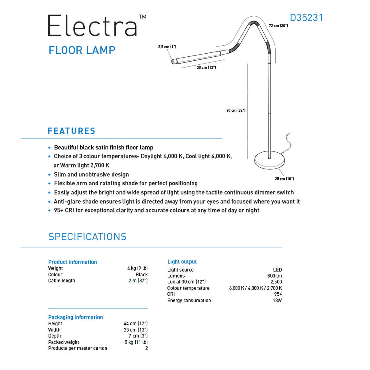 Electra Floor Lamp i gruppen Skapande & Hobby / Hobbytillbehör / Belysning hos Pen Store (127829)