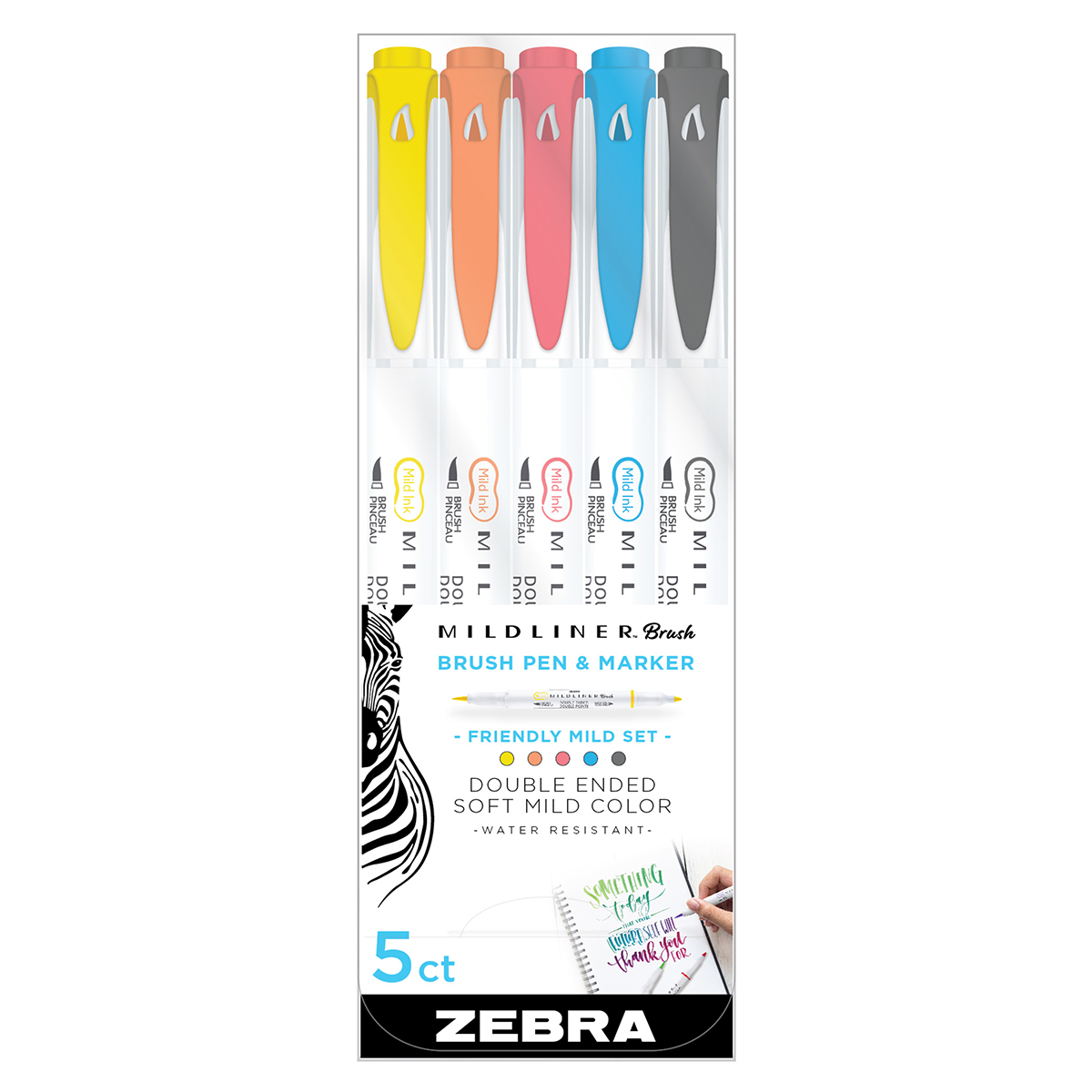 Mildliner Brush 5-pack Friendly Mild i gruppen Pennor / Konstnärspennor / Penselpennor hos Pen Store (127930)