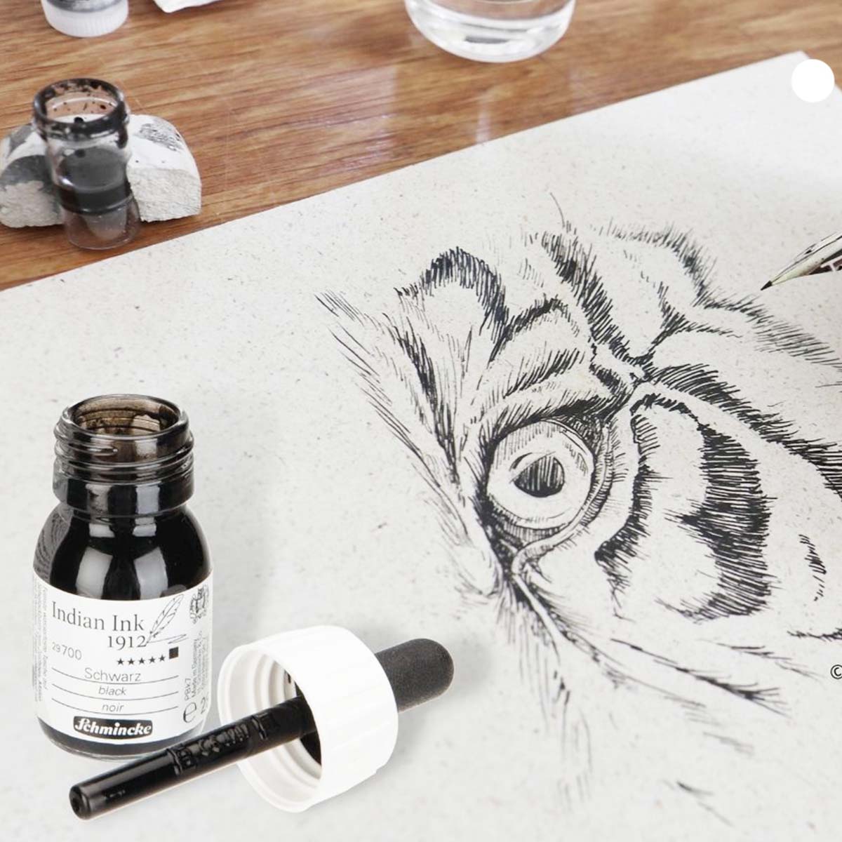 Indian Ink Black 28 ml i gruppen Konstnärsmaterial / Färger / Tusch och bläck hos Pen Store (128023)