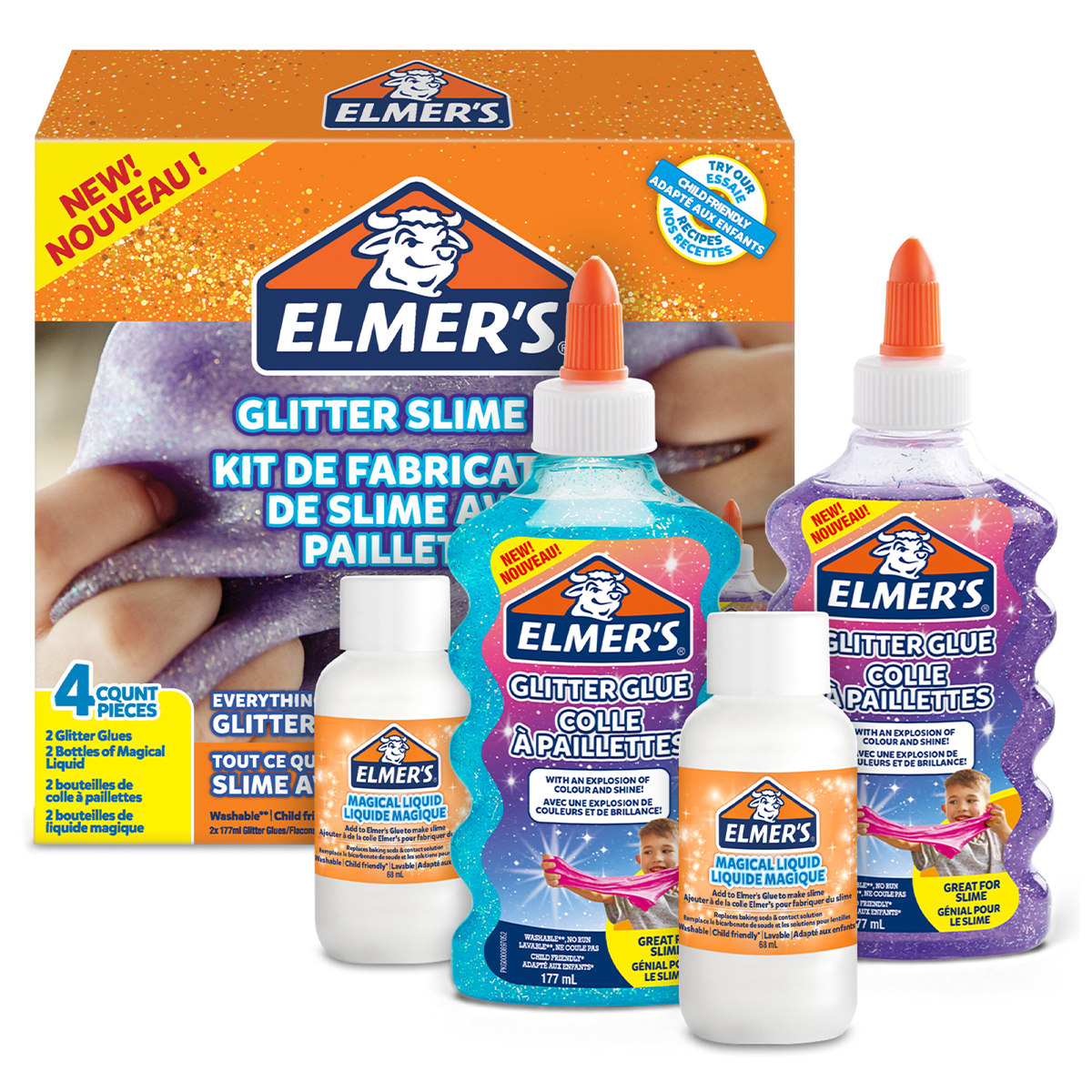 Glitter Slime Kit 4 delar i gruppen Kids / Barnpyssel och kreativitet / Slime hos Pen Store (128056)