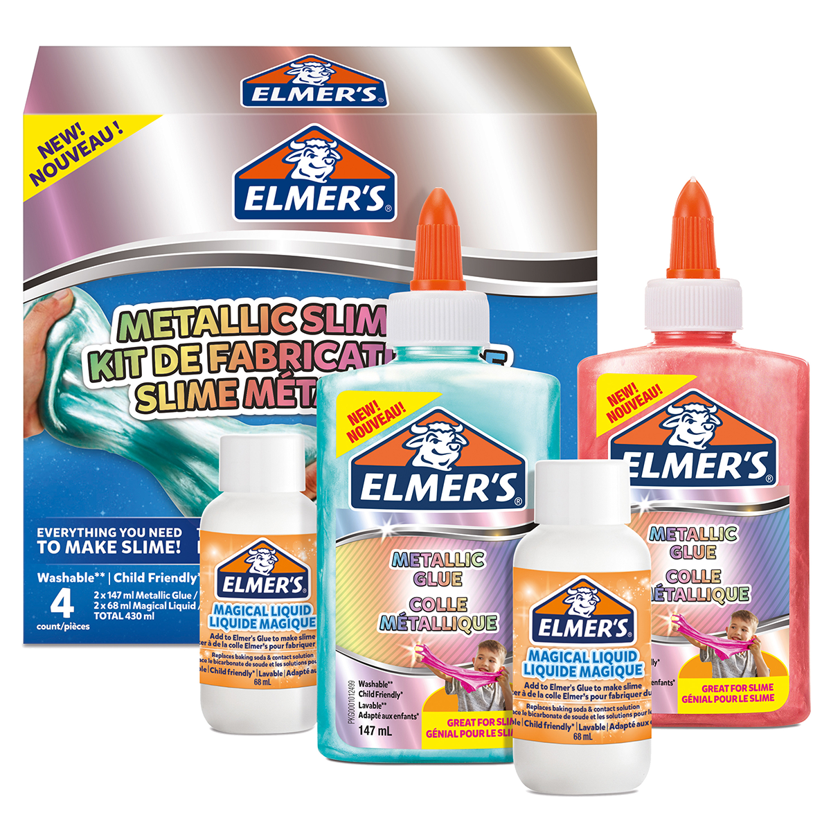 Elmers Metallic Slime Kit 4 delar