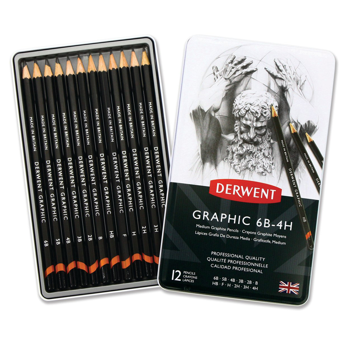 Derwent Graphic Blyerts 12-set 6B-4H